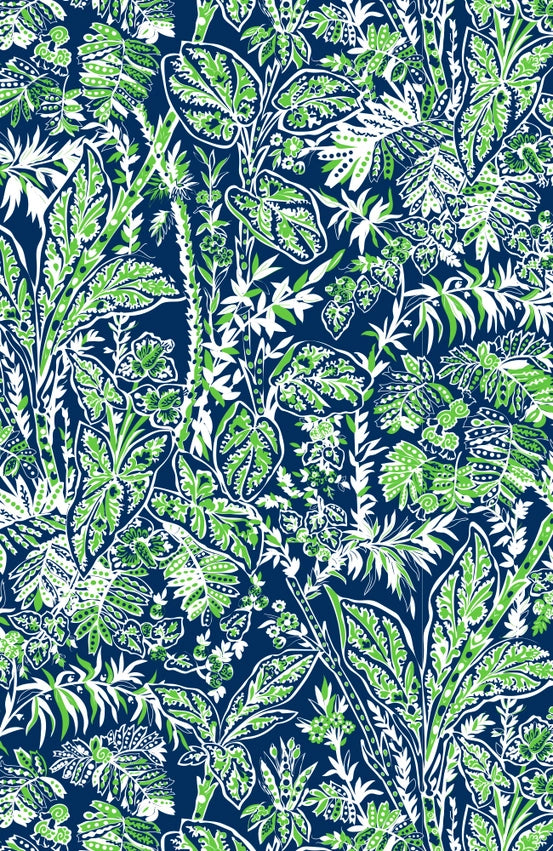 Fling Fantasy Dress - Vintage Vines-Dress-Gretchen Scott LLC-XXS-Navy/Kelly-Urbanheer