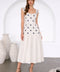 Flora Tile Pattern Ruffle Sleeve Midi Dress