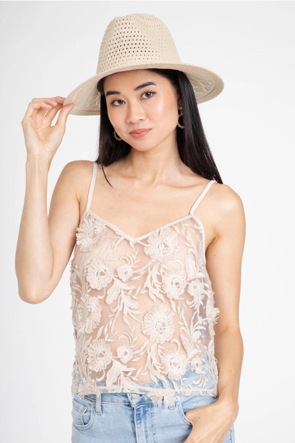 Floral Applique Cami- Beige Bloomsfield-Tank Top-Eva Franco-XS-Bloomsfield-Urbanheer