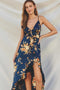 Floral Asymmetrical Ruffle Maxi Dress-Dress-Dress Forum-S-NAVY/MULTI-Urbanheer