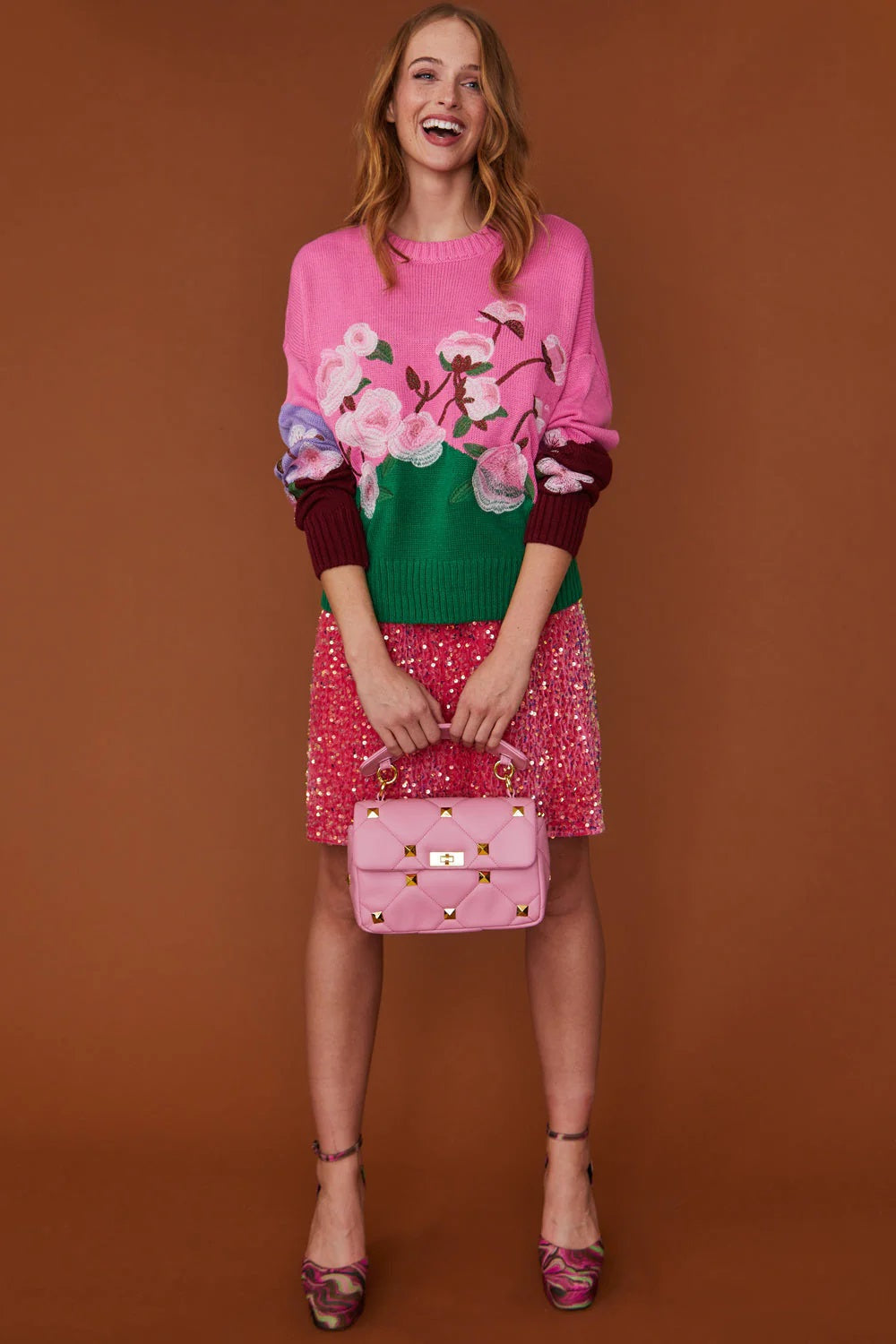 Floral Banana Peel Jumper in Pink-Tops-Buy Me Fur Ltd-One Size-Pink-Banana Peel-Urbanheer
