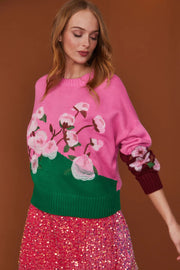 Floral Banana Peel Jumper in Pink-Tops-Buy Me Fur Ltd-One Size-Pink-Banana Peel-Urbanheer