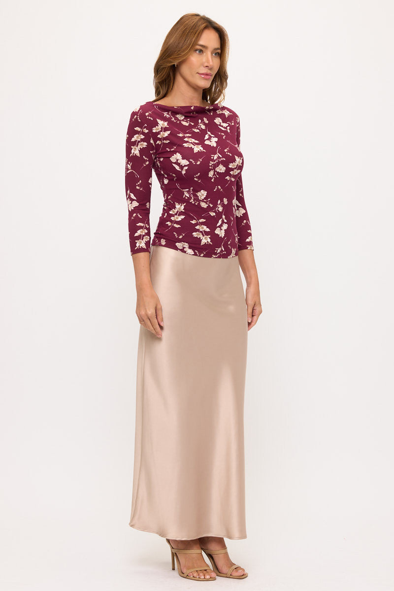 Floral Boat Neck Top-4