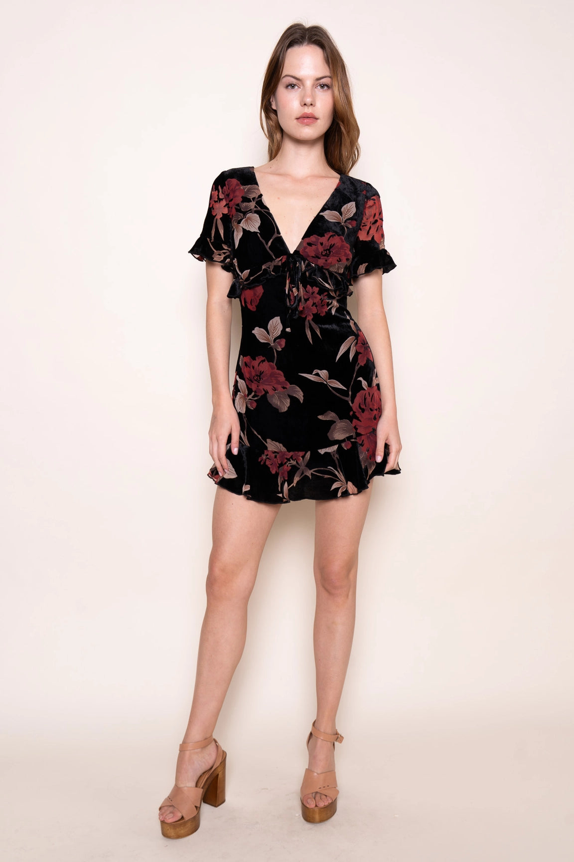 Floral Burnout Mini DRESS