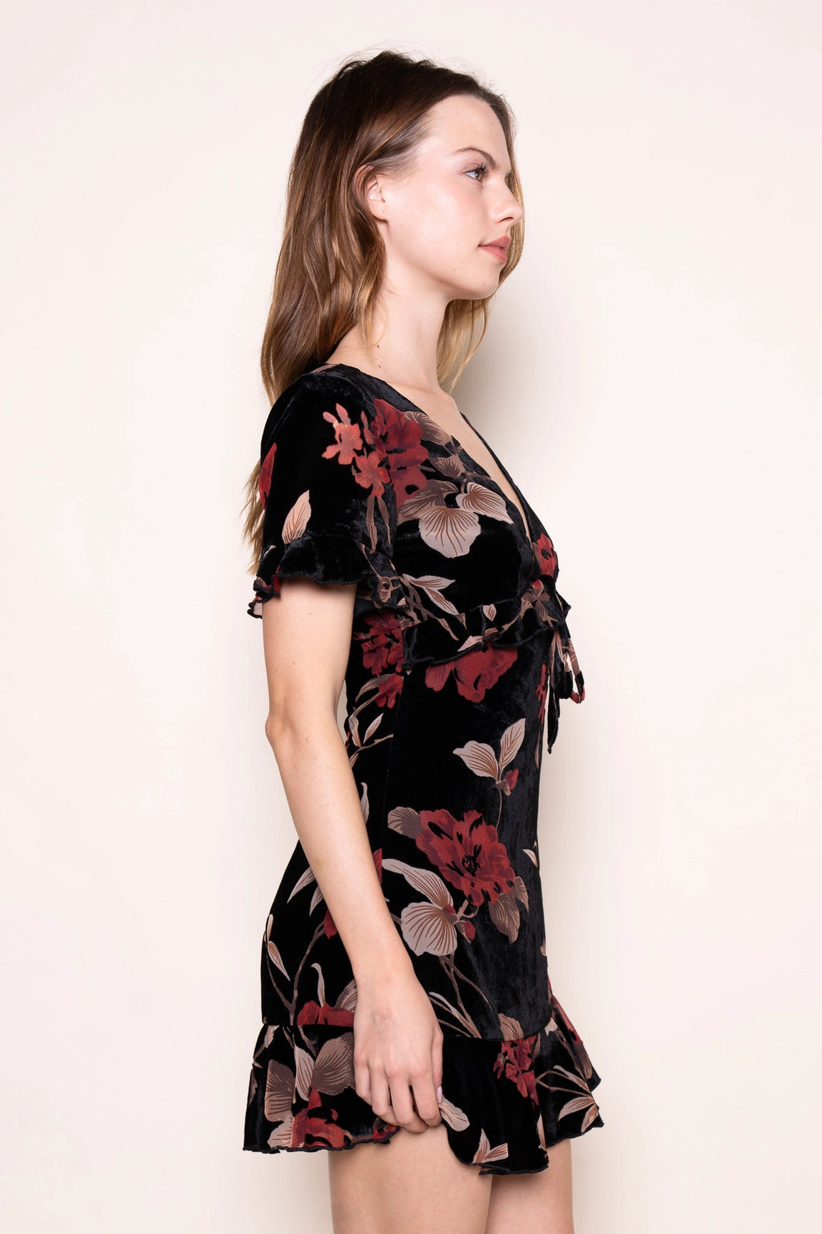 Floral Burnout Mini DRESS