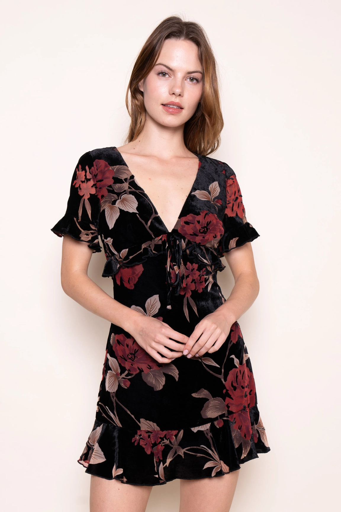 Floral Burnout Mini DRESS