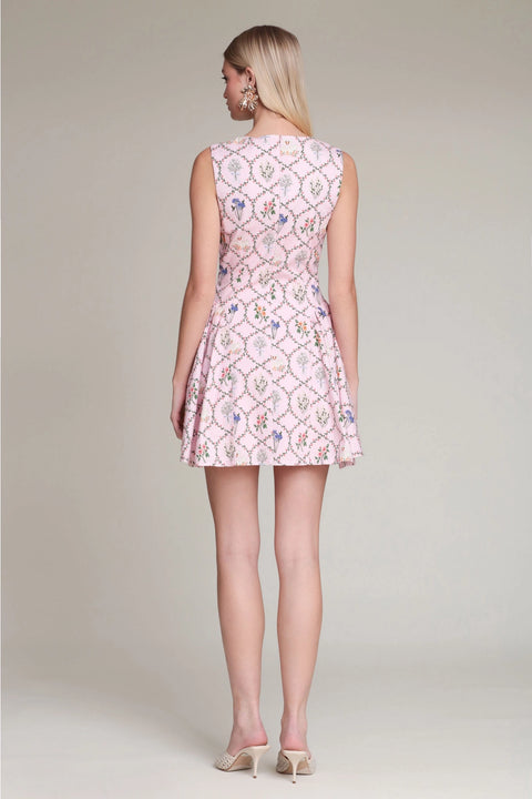Floral Cotton Square Neck Mini Dress