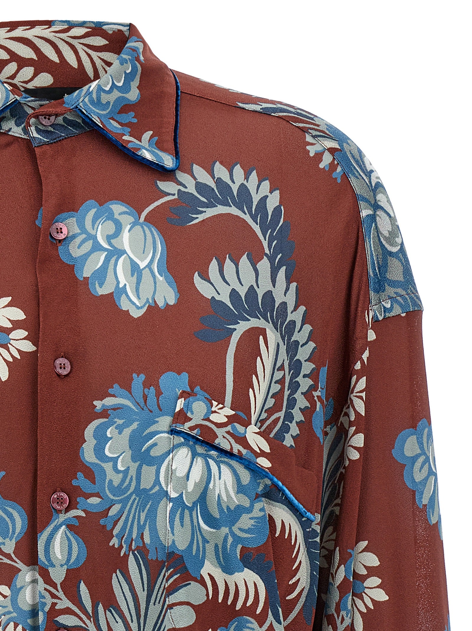 Floral Crepe Jersey Shirt for Breathable Comfort