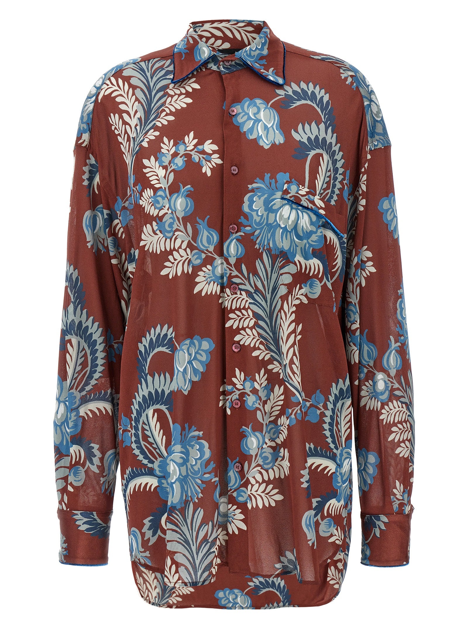Floral Crepe Jersey Shirt for Breathable Comfort
