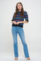 Floral Deco Knit Puff Sleeve Top-Top-Baciano-S-Urbanheer