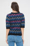 Floral Deco Knit Puff Sleeve Top-Top-Baciano-S-Urbanheer