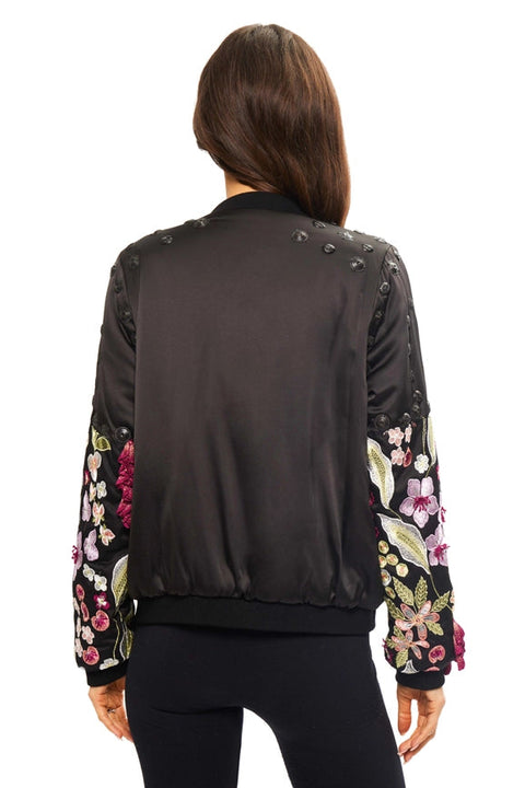 Floral Embroidered Bomber Jacket-Jacket-Adore-M-Urbanheer