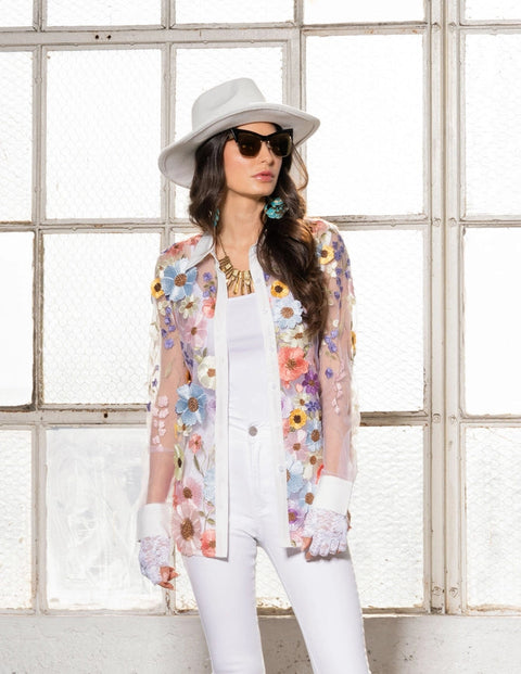 Floral Embroidered Button Down Top-Top-Adore-S-Urbanheer