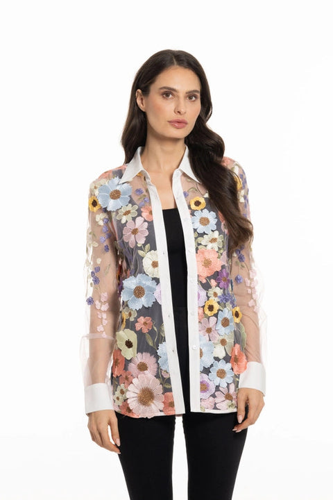 Floral Embroidered Button Down Top-Top-Adore-S-Urbanheer