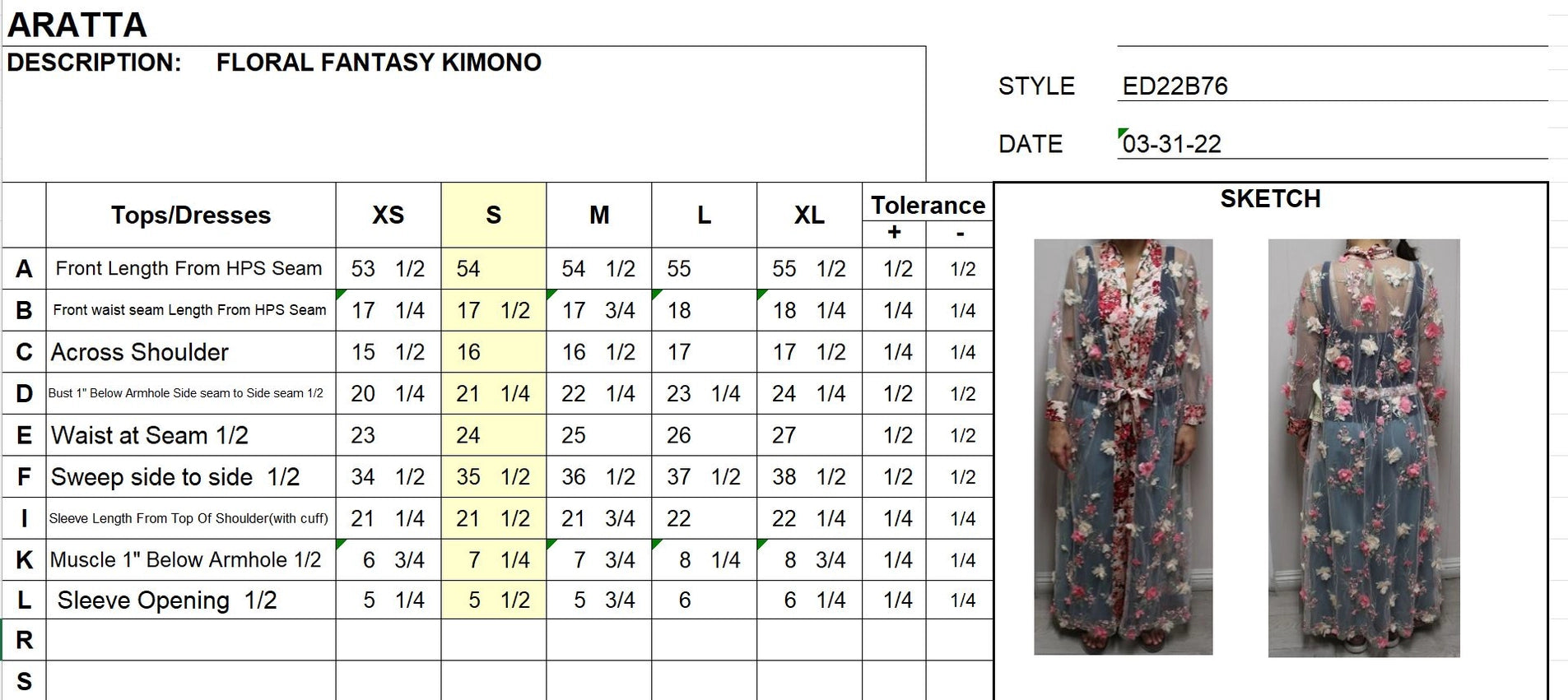 Floral Fantasy Kimono/ Topper / Duster-Kimono-Aratta-L-Urbanheer