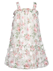 Floral Flutter Sleeve Drop Waist Dress