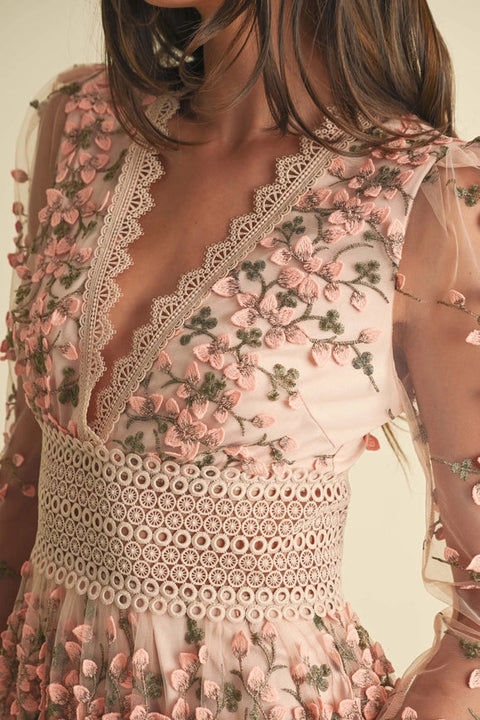 Floral Lace Mini Dress-Dress-Endless Blu-S-MAUVE-Urbanheer