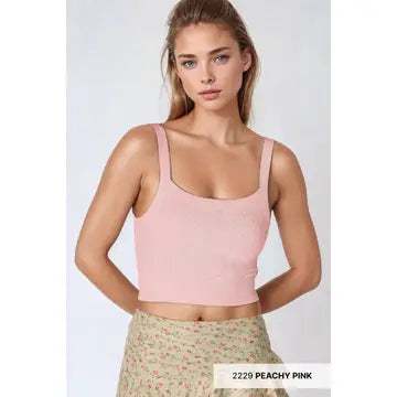 Floral Lace Ribbed Crop Top