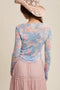 Floral Mesh Long Sleeve Layering Top Light Blue-Top-Listicle-S-Light Blue-Urbanheer