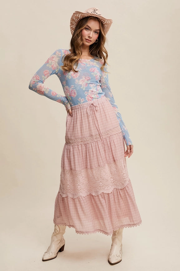 Floral Mesh Long Sleeve Layering Top Light Blue-Top-Listicle-S-Light Blue-Urbanheer