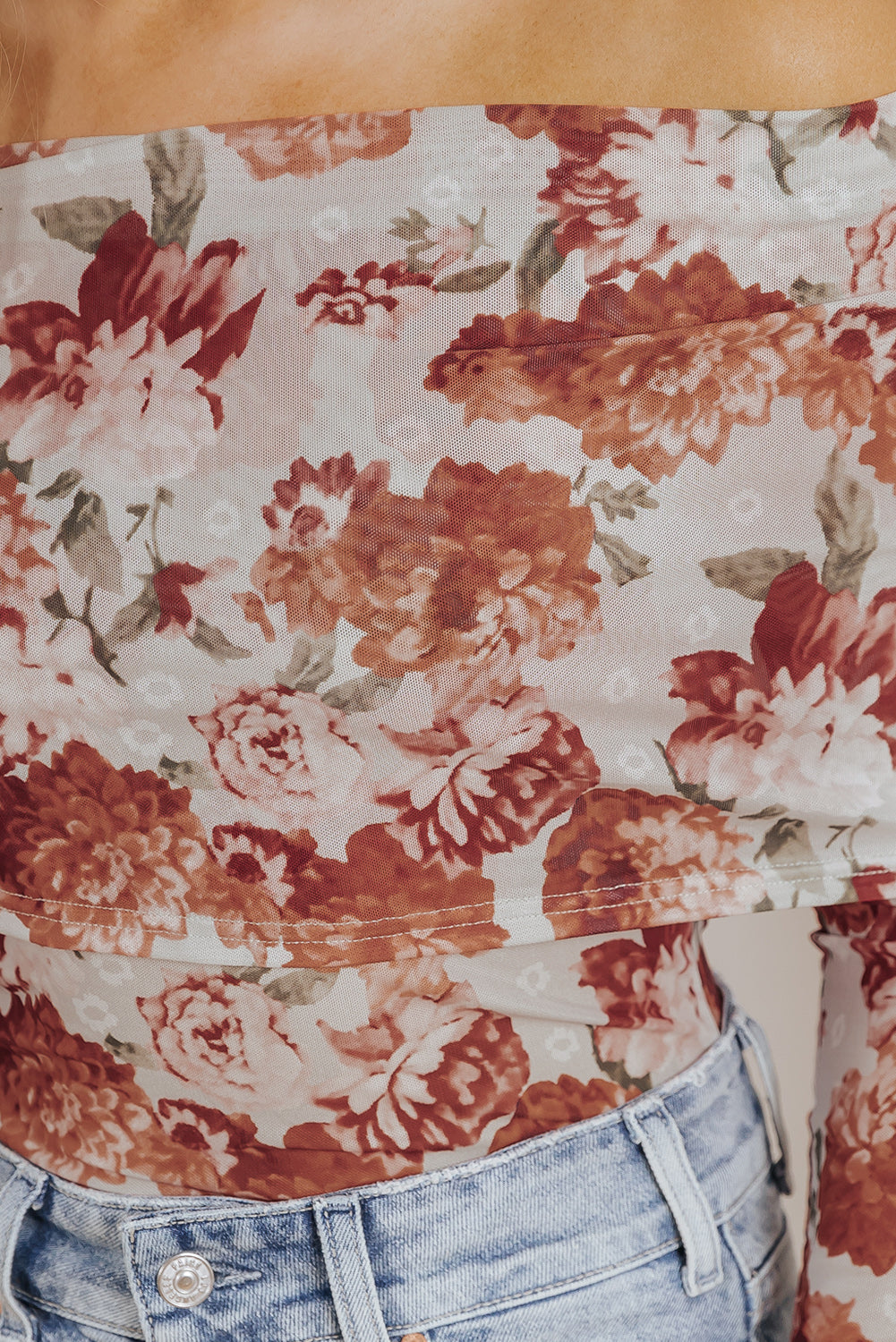 Floral Off-Shoulder Long Sleeve Bodysuit-Street 360-Floral-S-Urbanheer