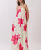 Floral Pleated Maxi Dress with Adjustable Straps