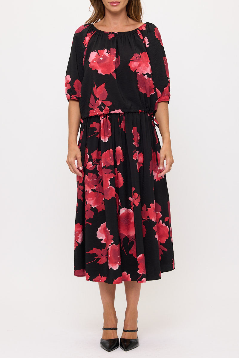 Floral Print 3/4 Sleeve Top-2