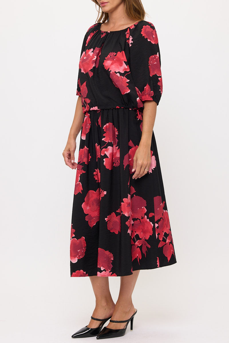 Floral Print 3/4 Sleeve Top-3