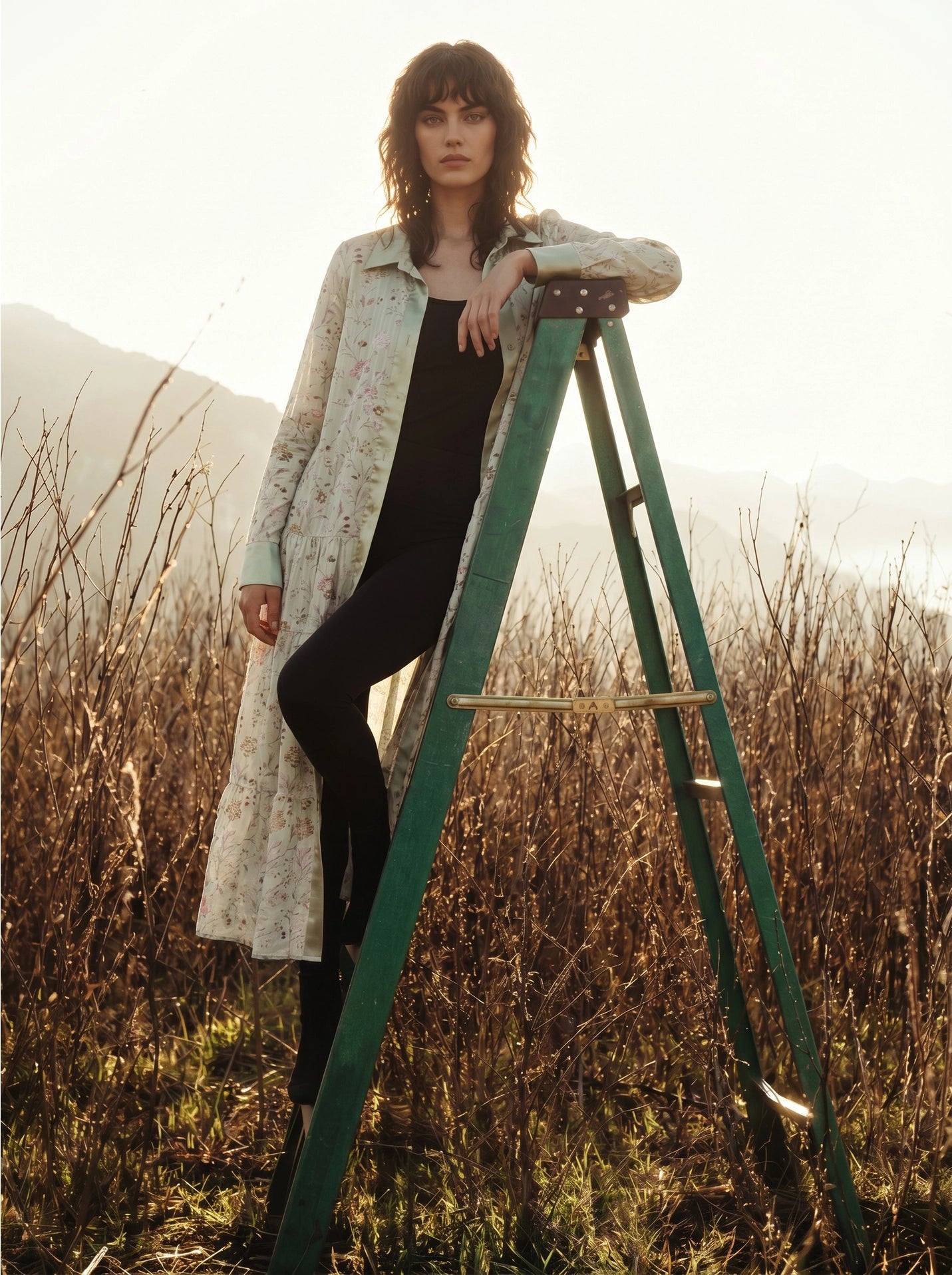 Floral Print Button-Front Duster Dress