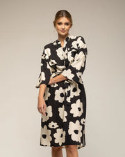 Floral Print Dress with Chest Pocket BLACK-Dress-Tantra-S-BLACK-Urbanheer
