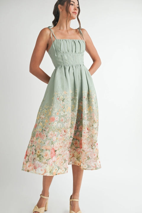 Floral Print Midi Dress-Dress-Endless Blu-S-SAGE-Urbanheer