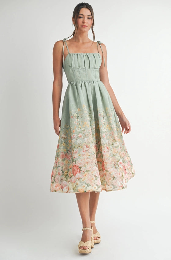 Floral Print Midi Dress-Dress-Endless Blu-S-SAGE-Urbanheer