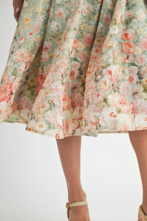 Floral Print Midi Dress-Dress-Endless Blu-S-SAGE-Urbanheer