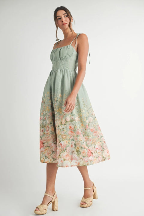 Floral Print Midi Dress-Dress-Endless Blu-S-SAGE-Urbanheer