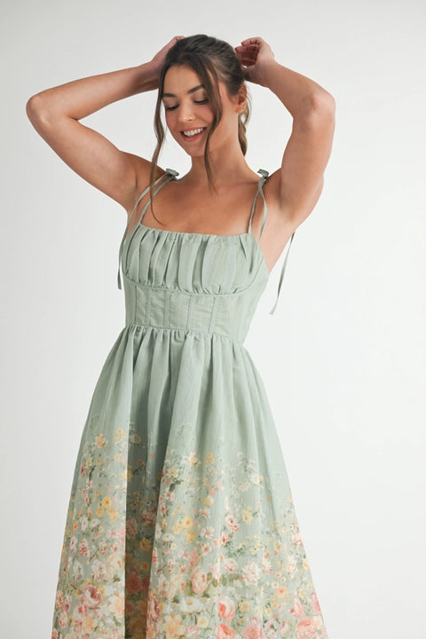 Floral Print Midi Dress-Dress-Endless Blu-S-SAGE-Urbanheer