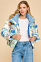 Floral Print Puff Jacket-Puffer Jacket-TCEC-S-Blue-Urbanheer