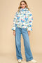 Floral Print Puff Jacket-Puffer Jacket-TCEC-S-Blue-Urbanheer