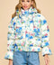 Floral Print Puff Jacket-Puffer Jacket-TCEC-S-Blue-Urbanheer