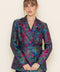 Floral Print Ruffle Collar Hem Long Sleeve BLAZER-Blazer-Fore Collection-S-OLIVE MULTI-Urbanheer