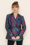 Floral Print Ruffle Collar Hem Long Sleeve BLAZER-Blazer-Fore Collection-S-OLIVE MULTI-Urbanheer
