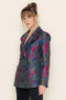 Floral Print Ruffle Collar Hem Long Sleeve BLAZER-Blazer-Fore Collection-S-OLIVE MULTI-Urbanheer