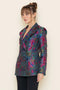 Floral Print Ruffle Collar Hem Long Sleeve BLAZER-Blazer-Fore Collection-S-OLIVE MULTI-Urbanheer