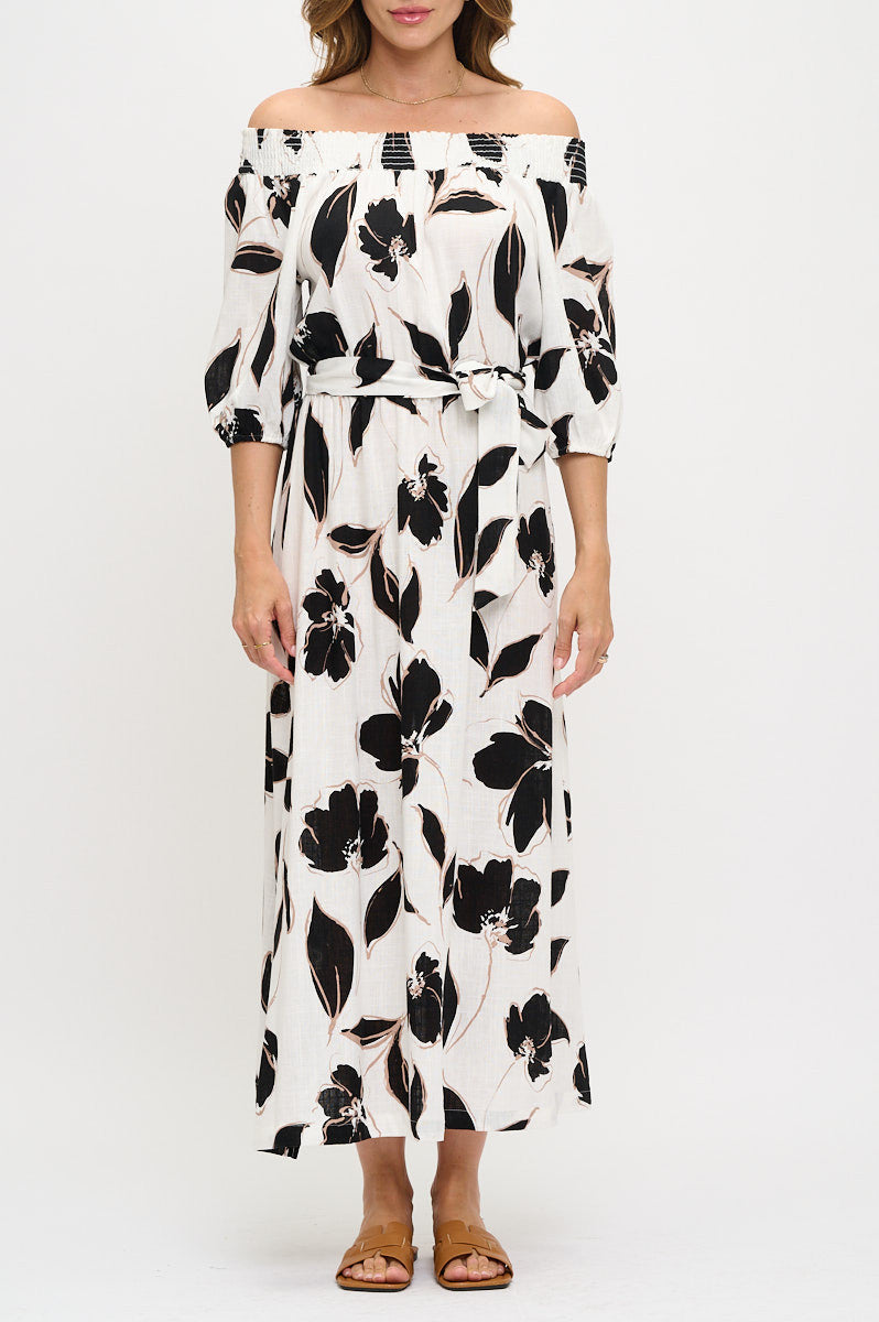 Floral Print Versatile Neckline Maxi Dress-New Arrival-Reneecollection-Small-WHITE-Urbanheer