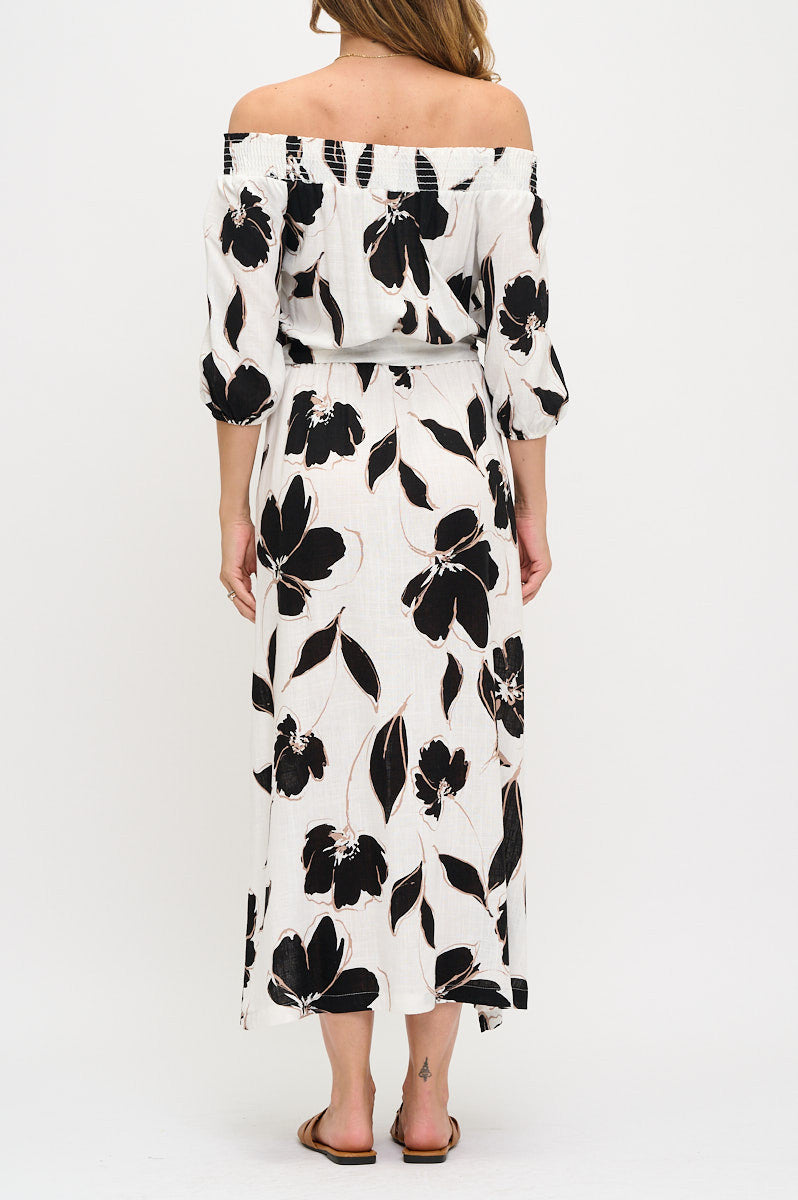 Floral Print Versatile Neckline Maxi Dress-New Arrival-Reneecollection-Small-WHITE-Urbanheer