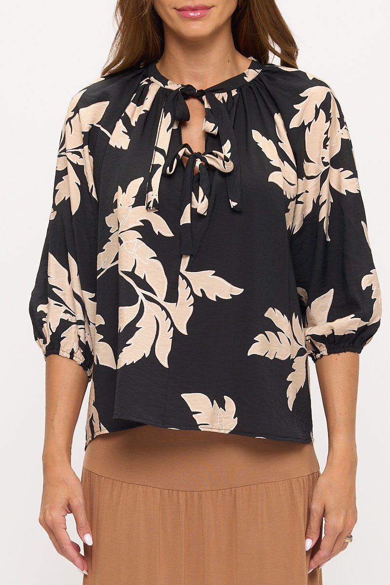 Floral Puff Sleeve Top-1