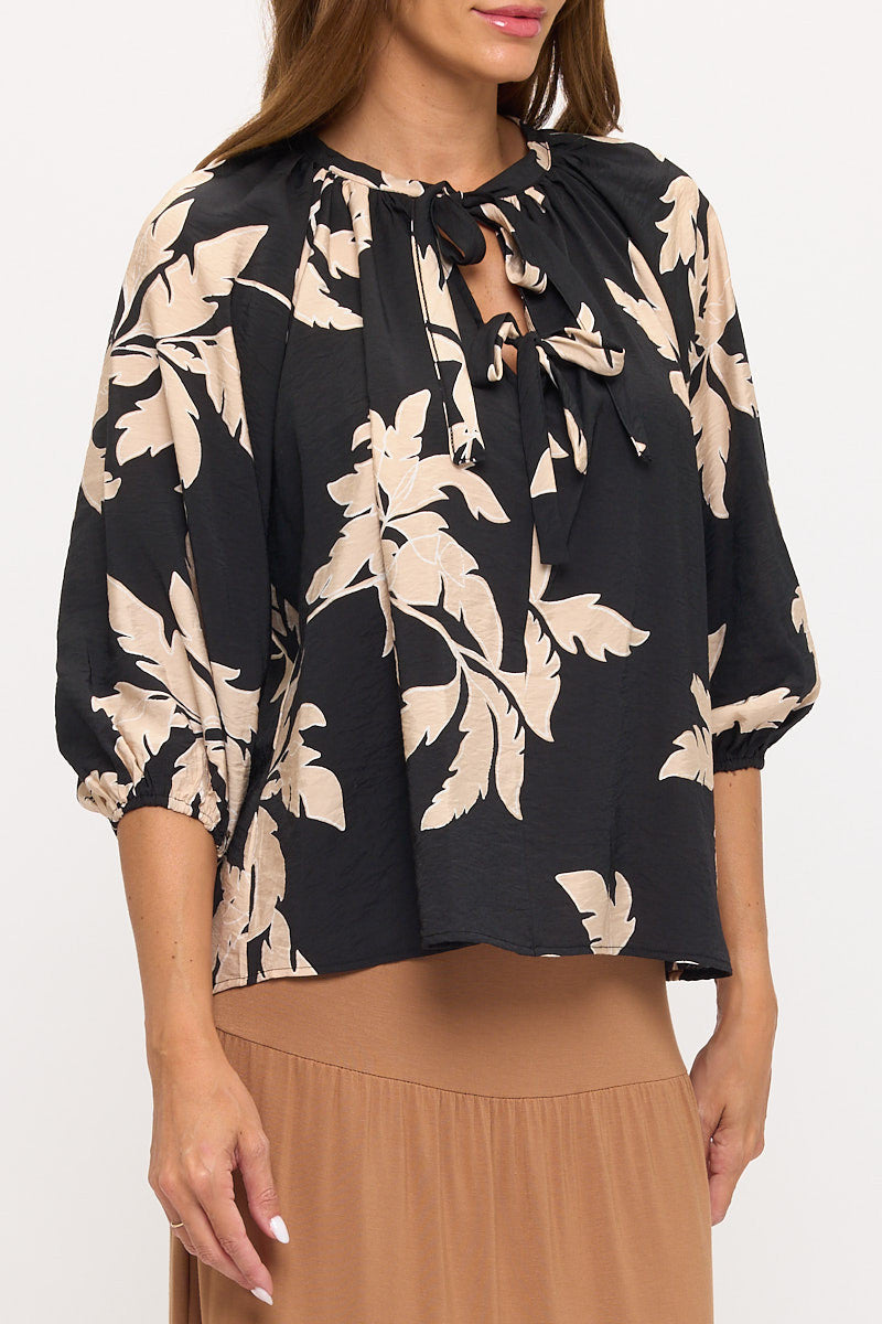 Floral Puff Sleeve Top-2