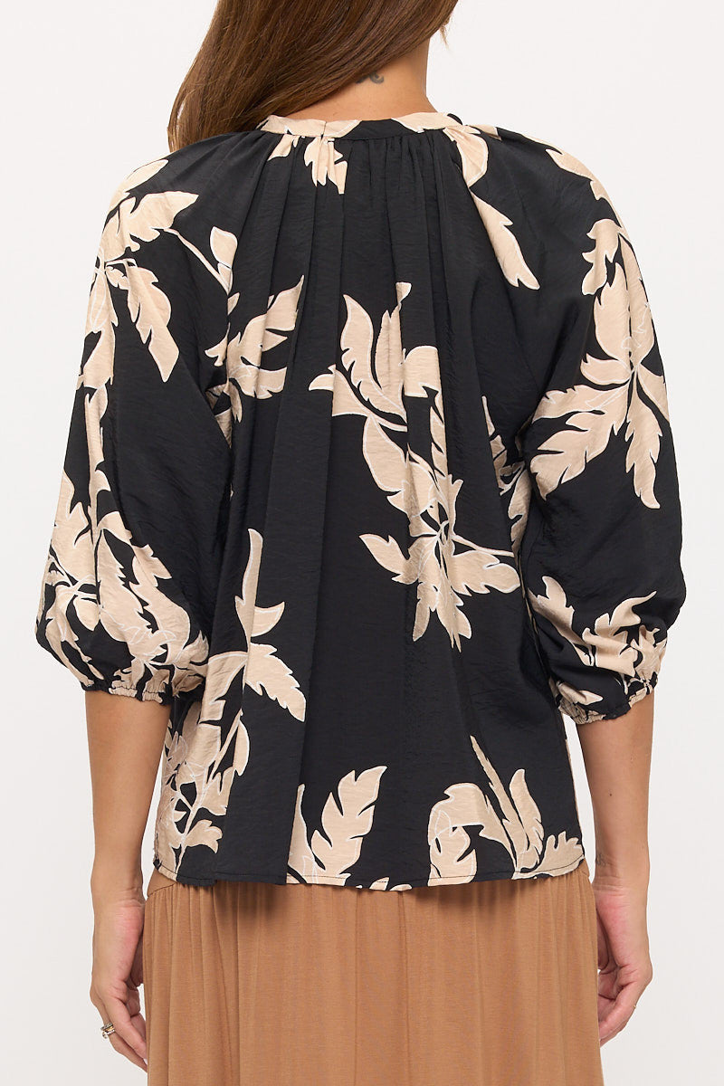 Floral Puff Sleeve Top-3