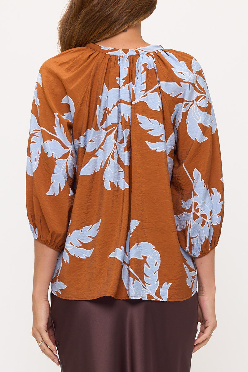 Floral Puff Sleeve Top-3