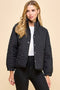 Floral Quilted Button Down Jacket-Jacket-TCEC-S-Black-Urbanheer