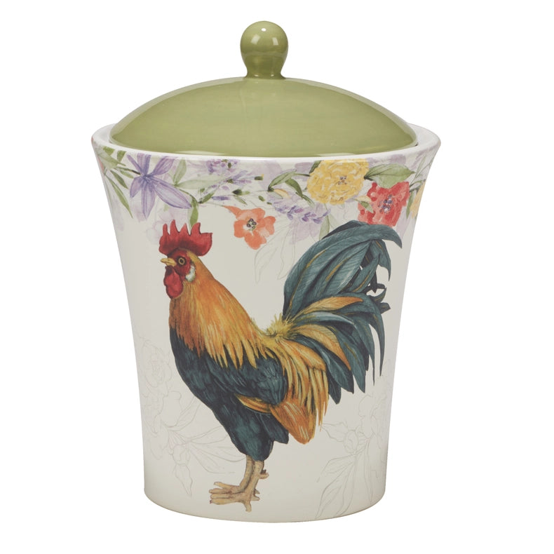Floral Rooster Canister Set 3 Pc. 54 72 104 oz-Canister Set-Certified International-54 72 104 oz-Urbanheer
